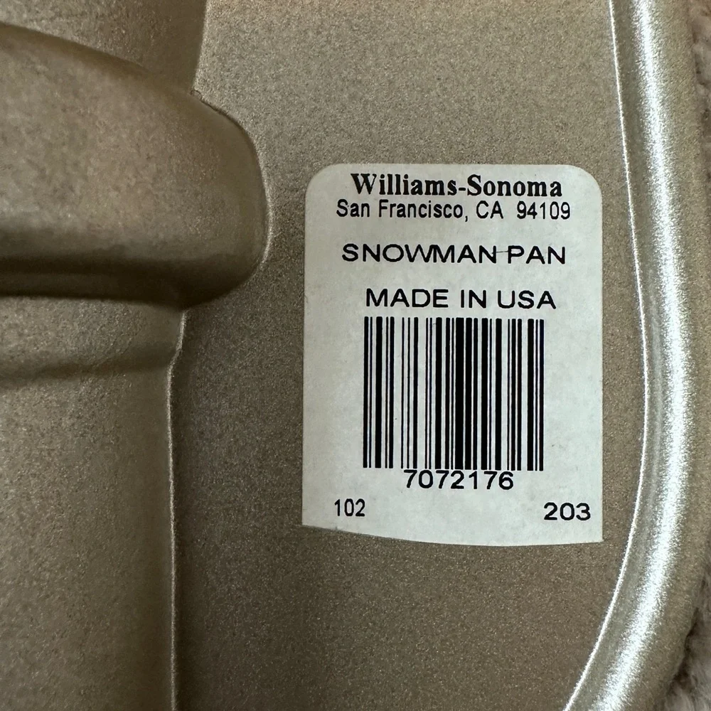 New Nordic Ware Snowman Cake pan from Williams Sonoma.